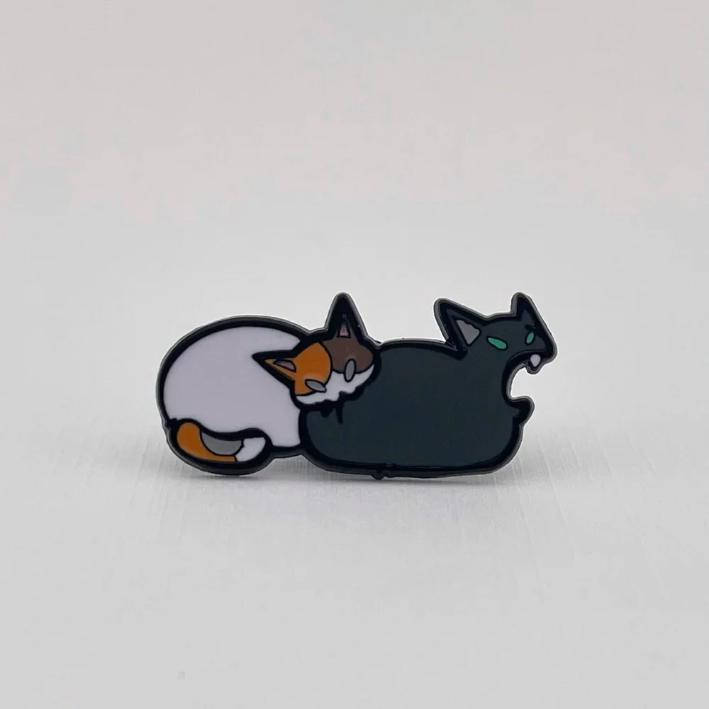 Funny Cat Bite Enamel Pin Black Cat Calico Cat